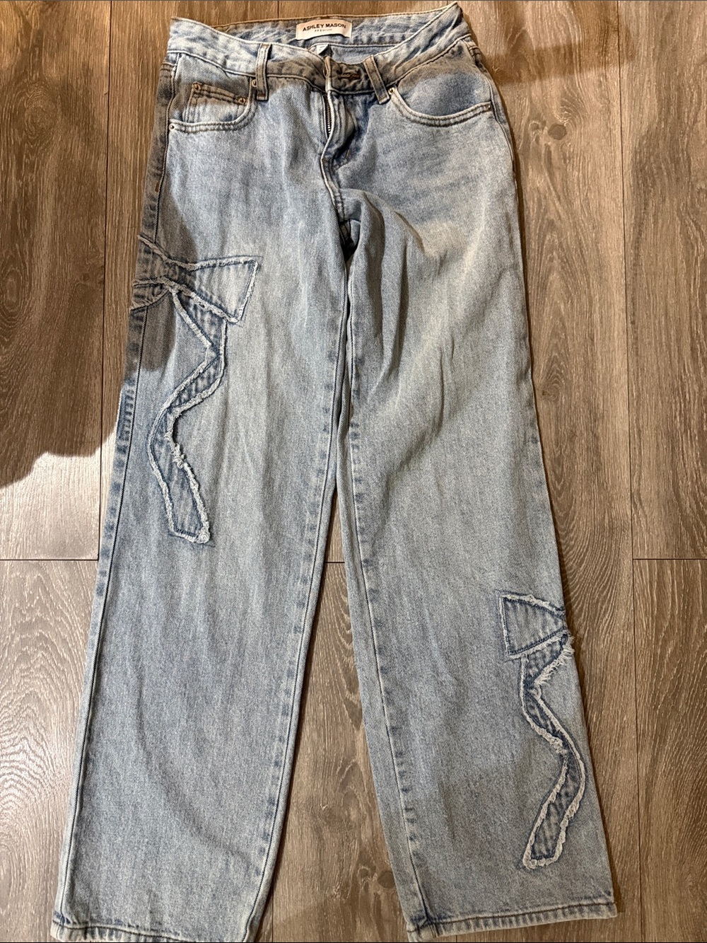 Ashley Mason Light Wash Relaxed Straight-Leg Jeans - Light Blue